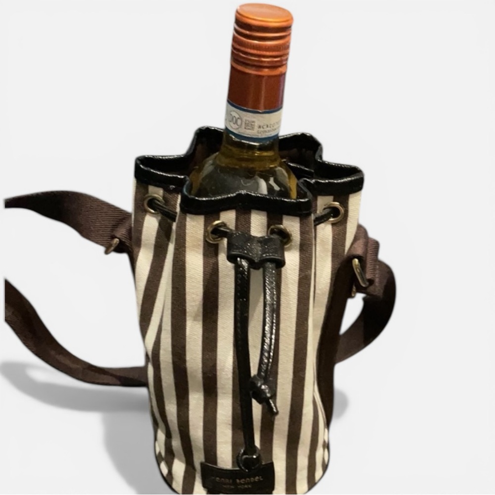 Henri Bendel STRIPE Bucket Wine Bag - Picture 7 of 8